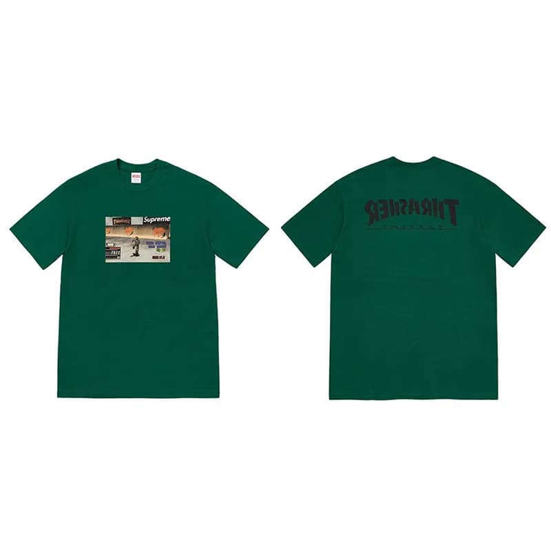 Supreme Box Logo Tee Patchwork Logo — 86 green