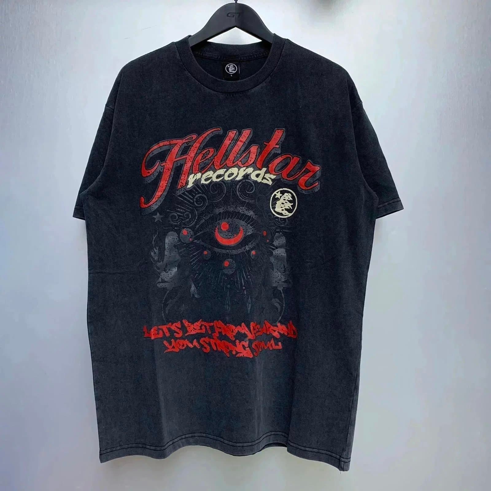 Hellstar Records Tee Acid Wash Graphic