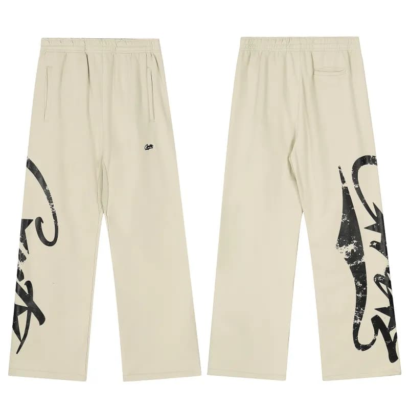 Corteiz Track Pants Embroidered Logo — 680杏色
