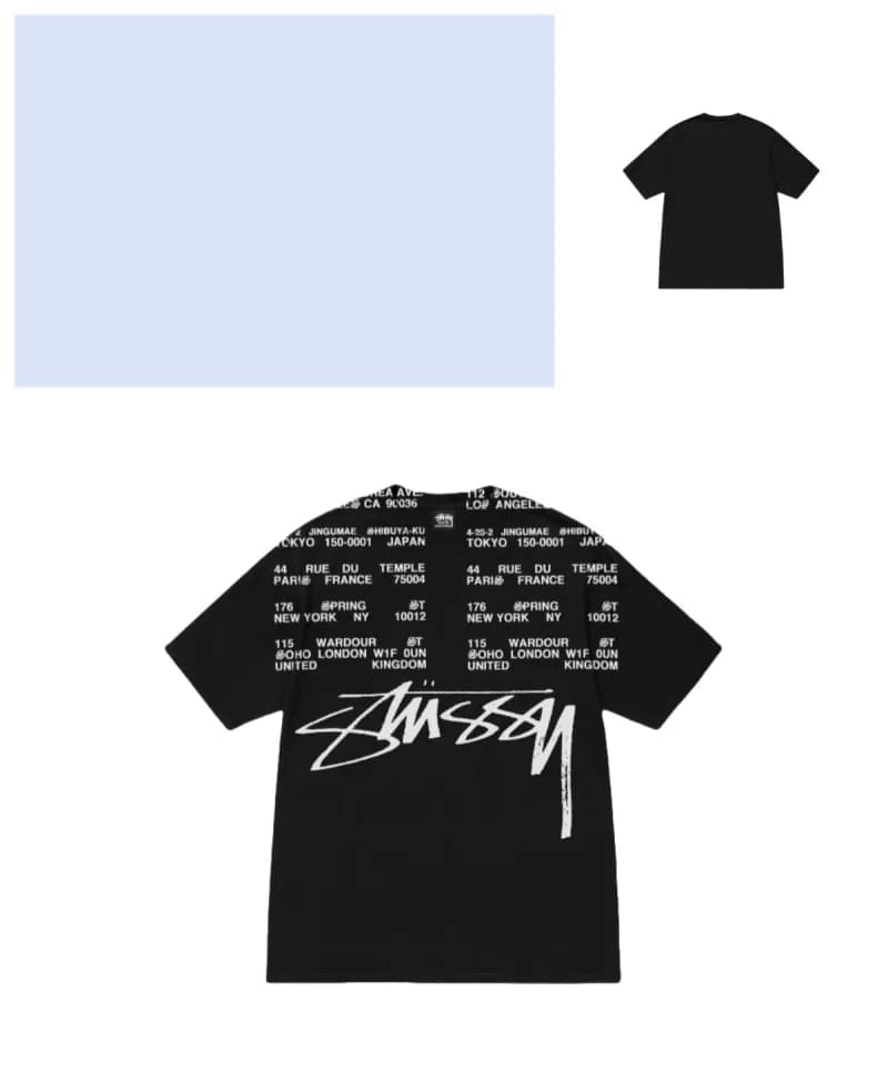 Stüssy Graphic Tee Global Addresses