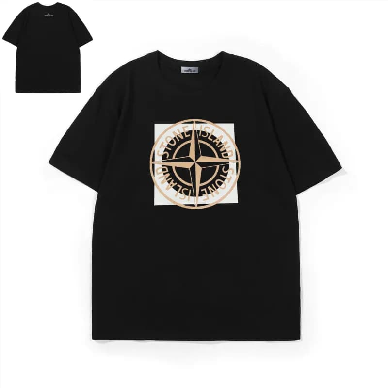 Stone Island Logo T-Shirt Compass Logo — 815黑色