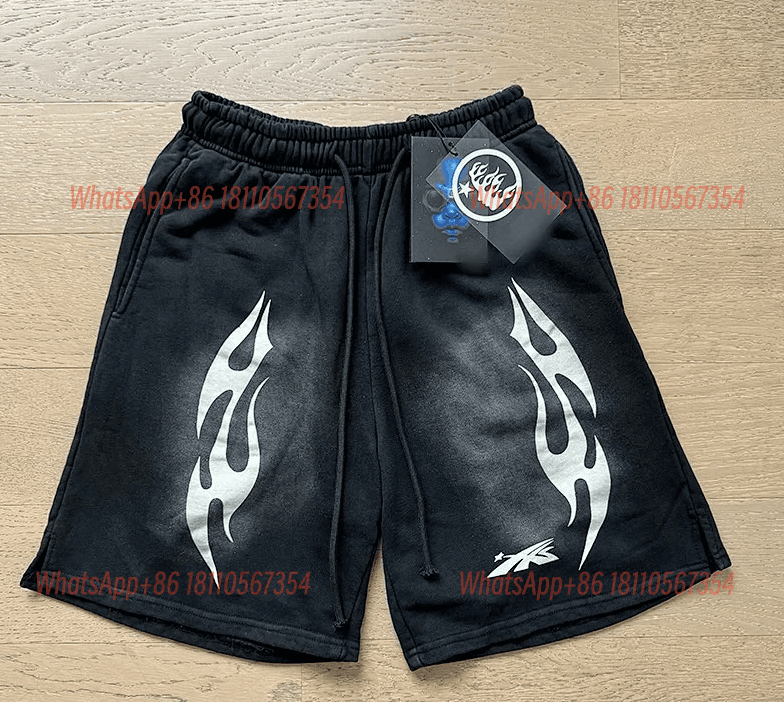 Sp5der Flame Shorts Silver Flame Print