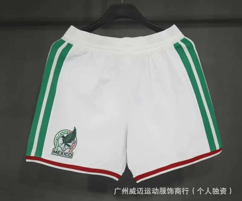 Nike Mexico National Team Shorts White with Green Stripes and Crest