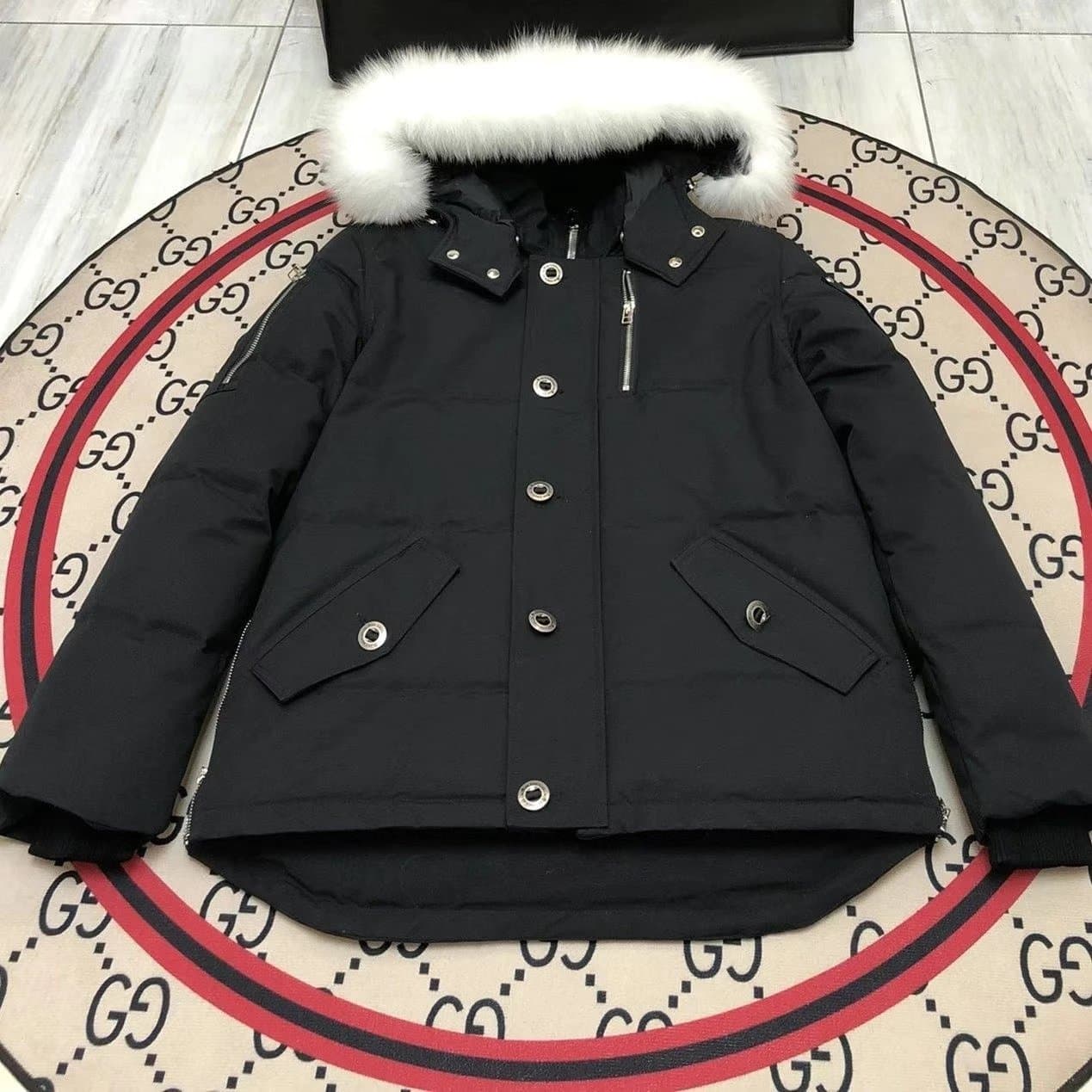Gucci Puffer Coat Fur-Trimmed Hood