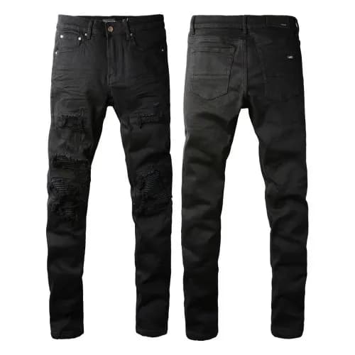 Amiri Distressed Slim Fit Jeans Bleached Ripped — 569