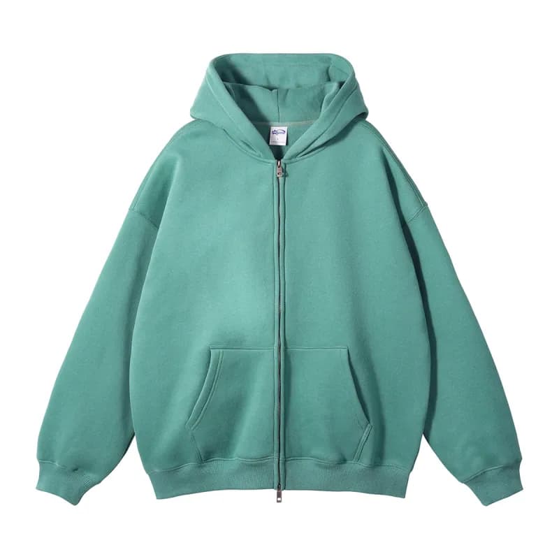 Zip-Up Hoodie Solid Color
