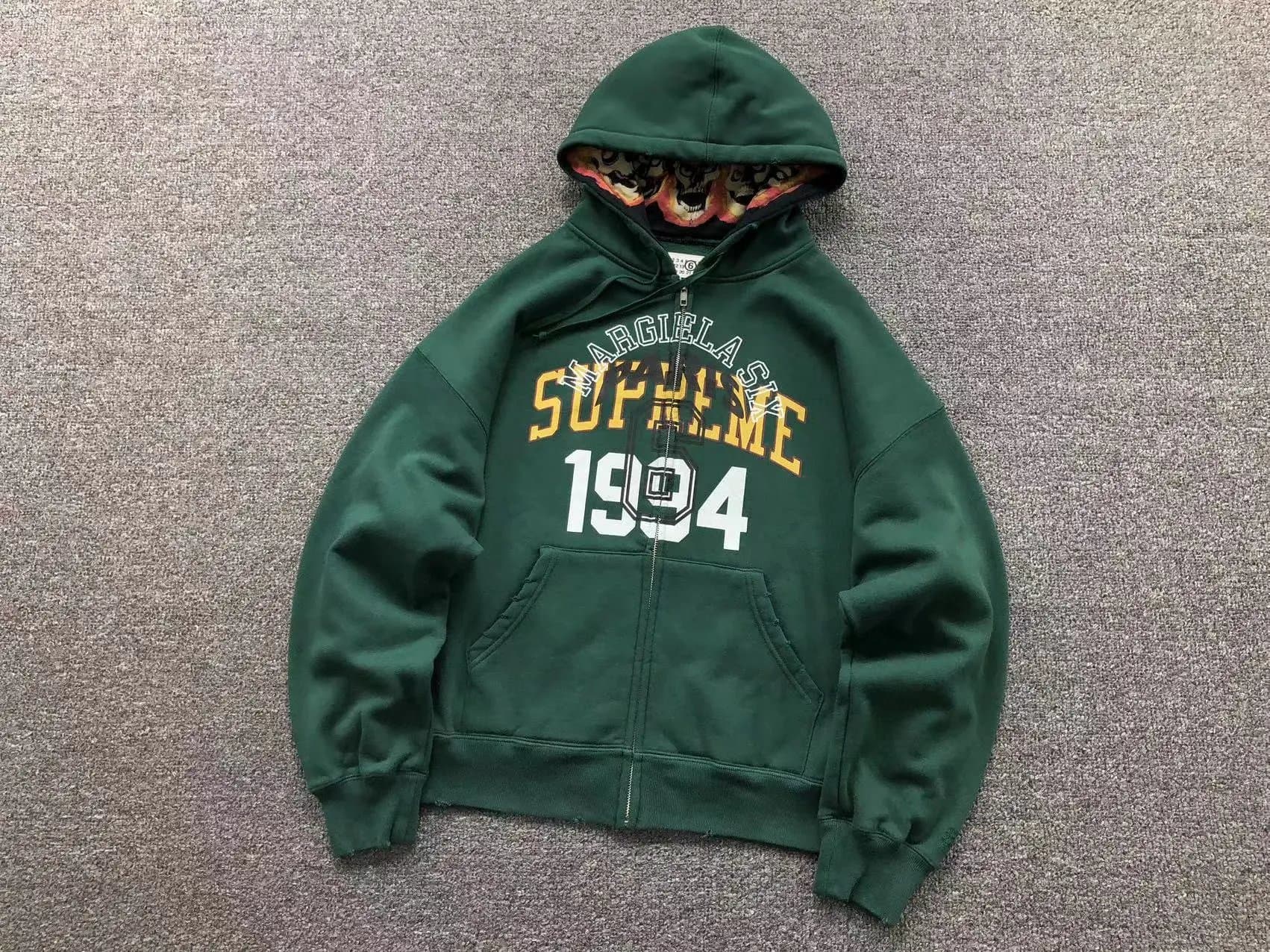 Supreme Logo Sweatpants White Box Logo — E573#拉链卫衣绿色