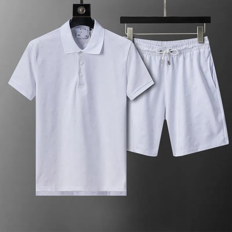 Balenciaga Polo and Shorts Set Embossed Logo