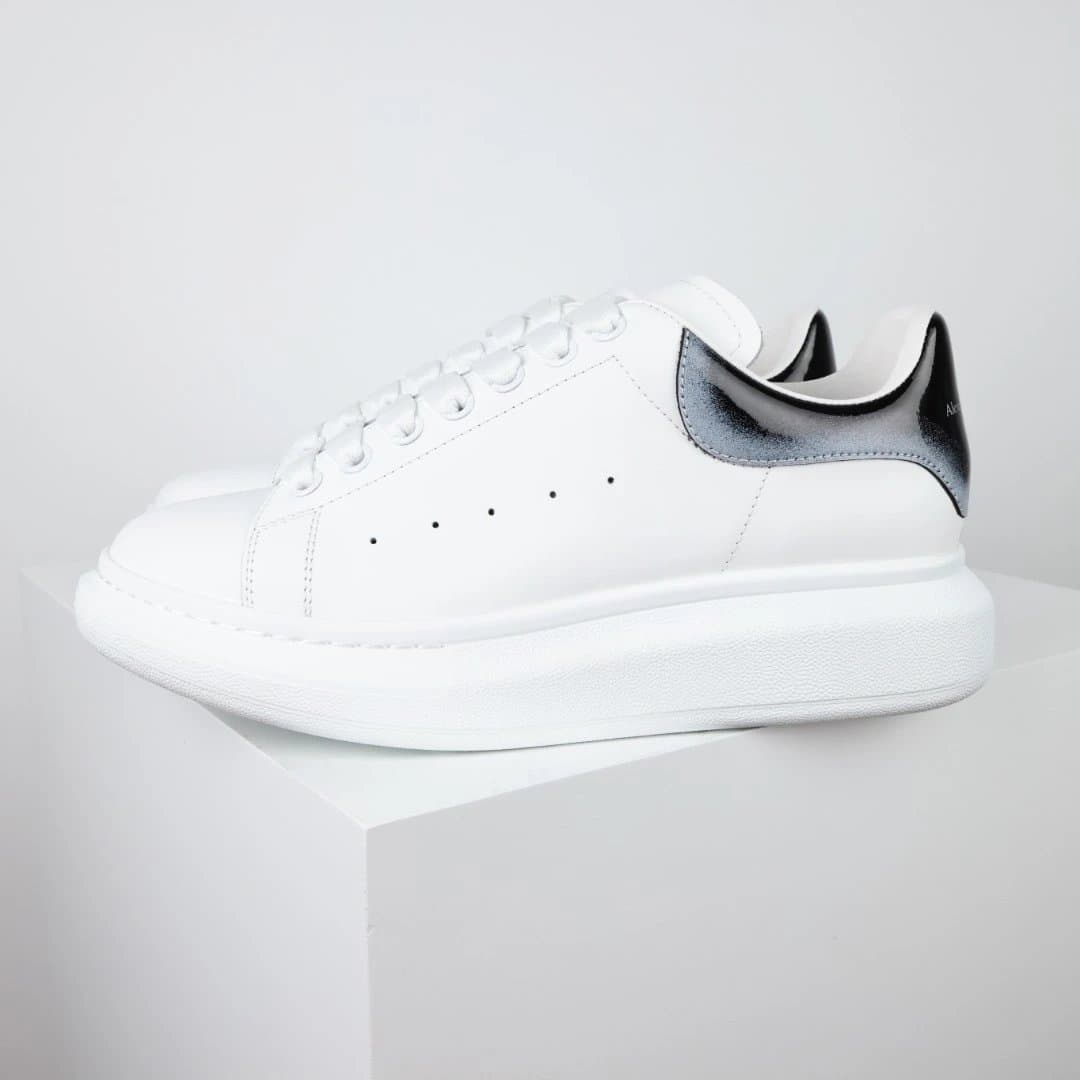 Alexander McQueen Oversized Sneaker White with Metallic Heel Tab
