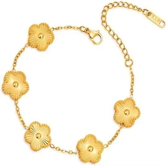 Van Cleef & Arpels Alhambra Bracelet Five Motifs — 金色