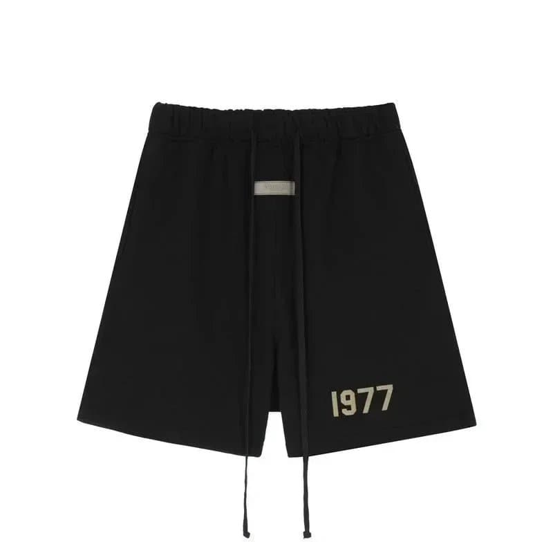 Fear of God Essentials Shorts Essentials Logo — 1977黑色（植绒字母）*Top quality