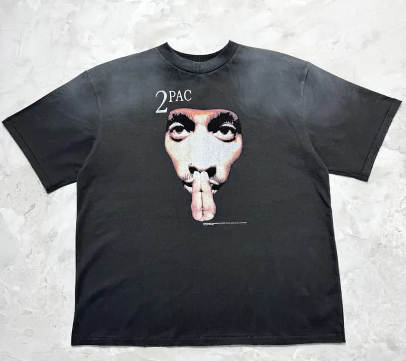 Saint Laurent Graphic Tee Distressed Print — Cts-86 model