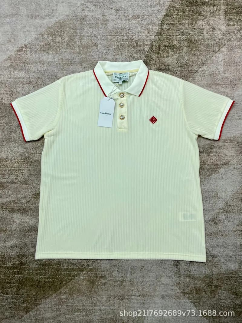 Casablanca Polo Shirt Ribbed with Red Trim