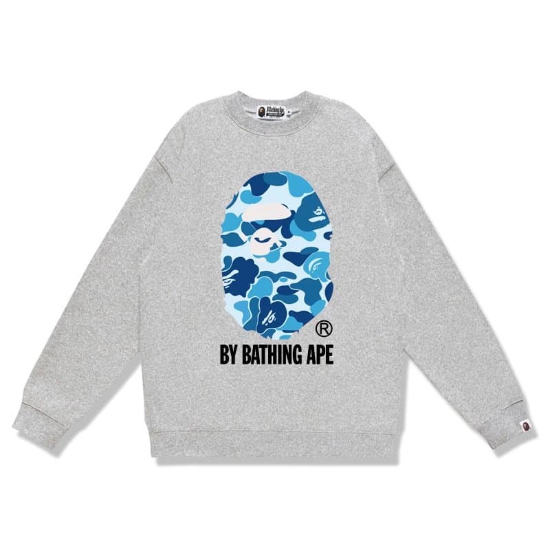 BAPE Crewneck Sweatshirt A Bathing Ape Logo — W170灰蓝色