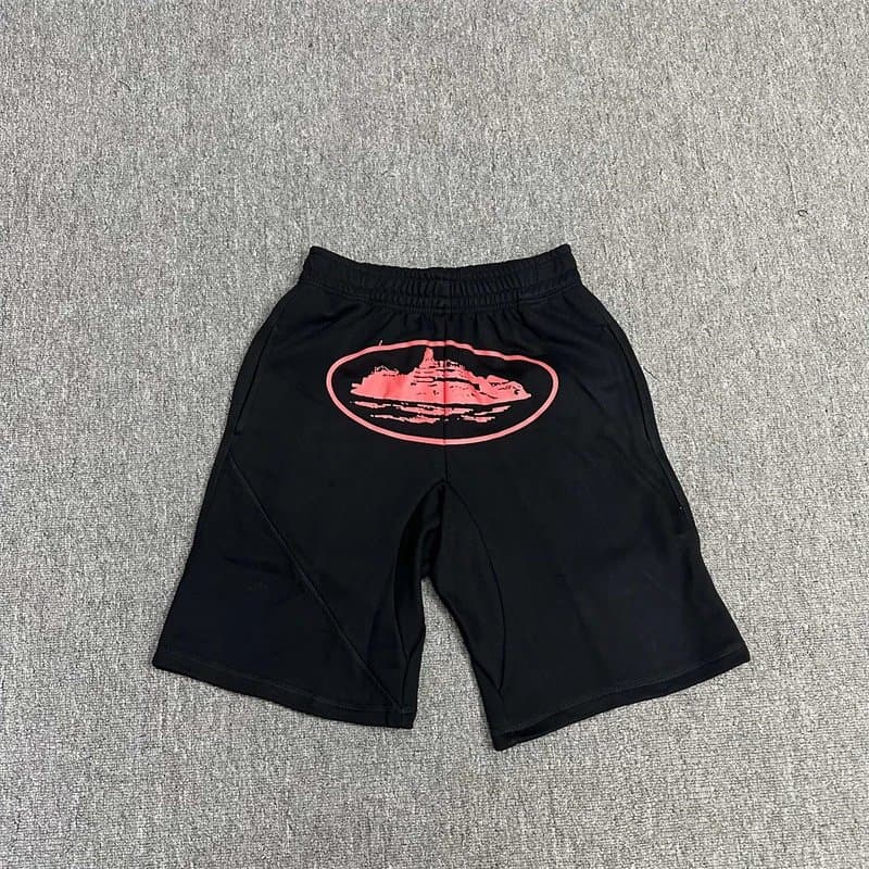 Corteiz Logo Shorts Star Logo — 黑印红809