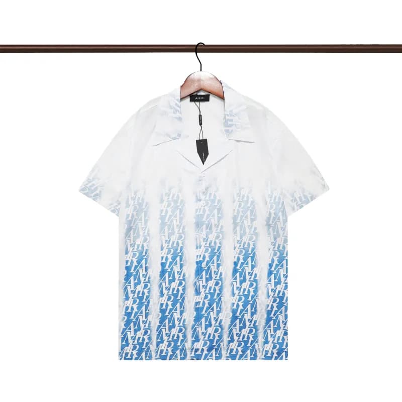 AMI Paris Short-Sleeve Shirt Logo Gradient Print