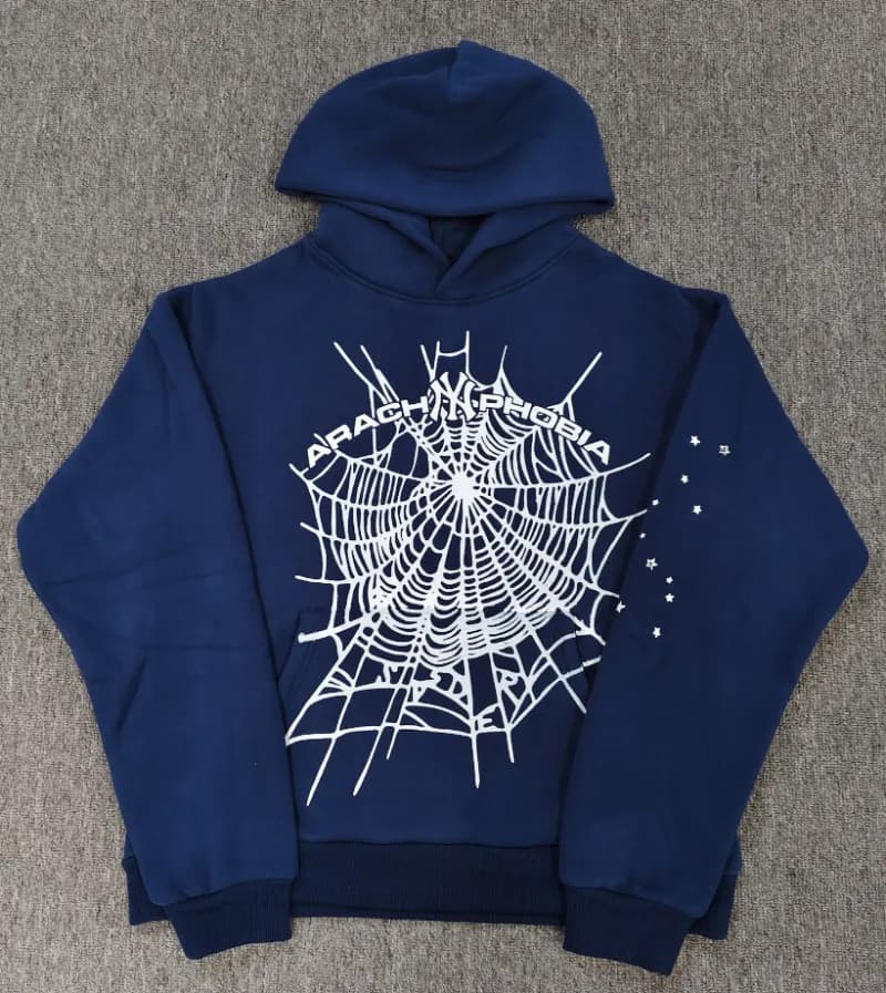 Sp5der Hoodie Spider Web Graphic — 藏青NY
