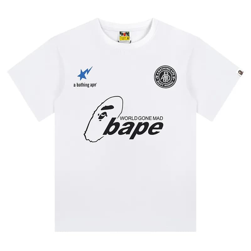 BAPE Graphic Tee Multi-Logo Print — D012白色