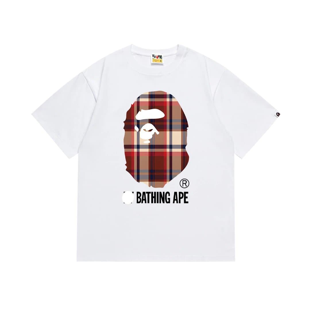 BAPE Ape Head Tee Multi-Camo Patchwork — 150白红