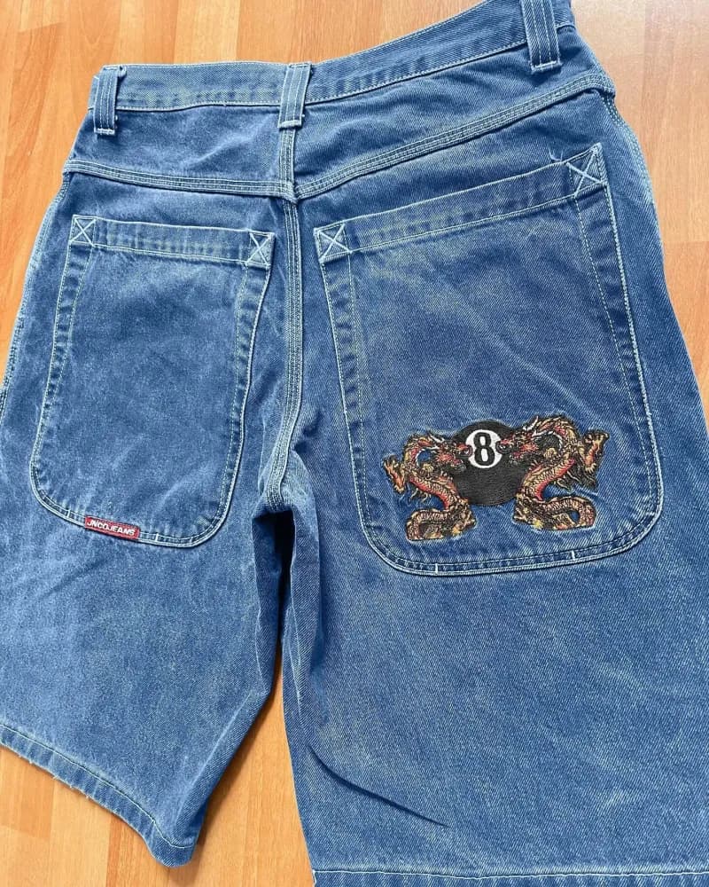 Denim Shorts Dragon 8-Ball Patch