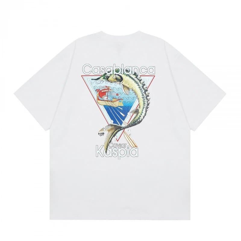 Casablanca Graphic T-Shirt Caviar Kaspia Print