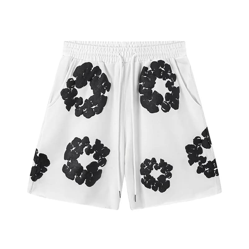 Printed Shorts Abstract Floral Print