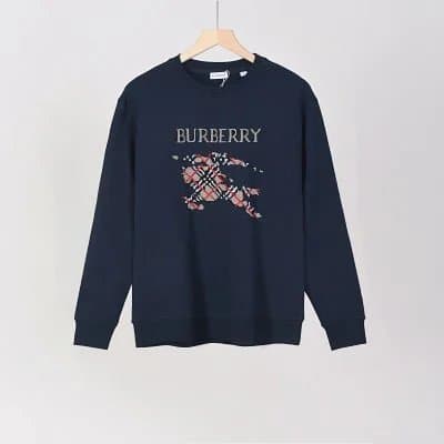 Burberry Cotton Sweatshirt Check Print Logo