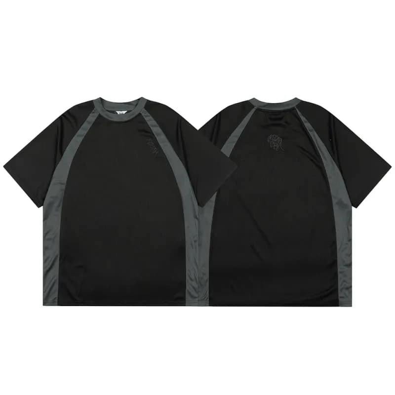 Rhude Rugby Tee Black/Grey Panel