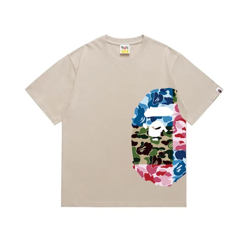 BAPE Ape Head Tee Multi-Color Camo Print — 1315杏色