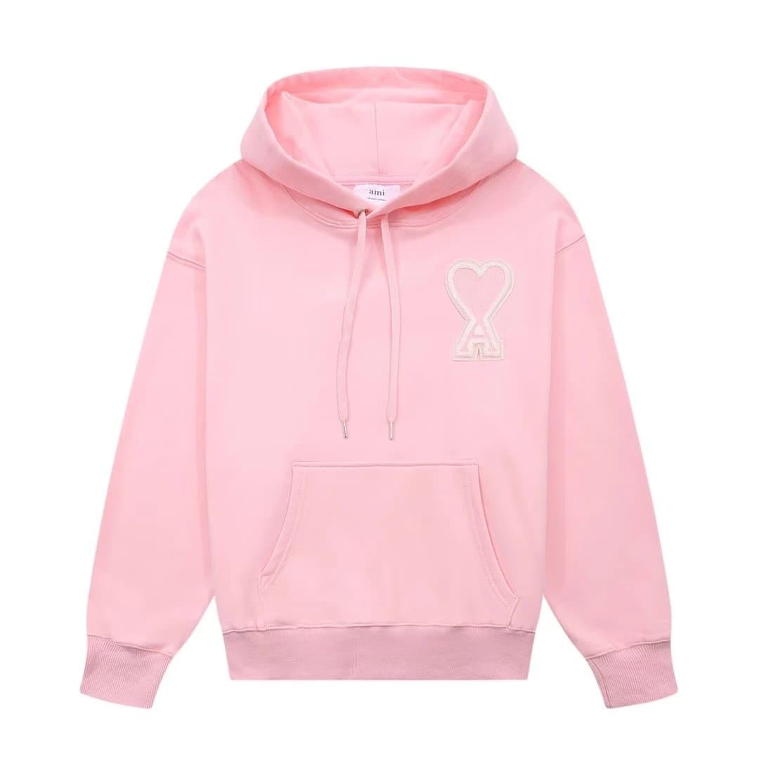 AMI Paris Heart Logo Hoodie Embroidered Heart A