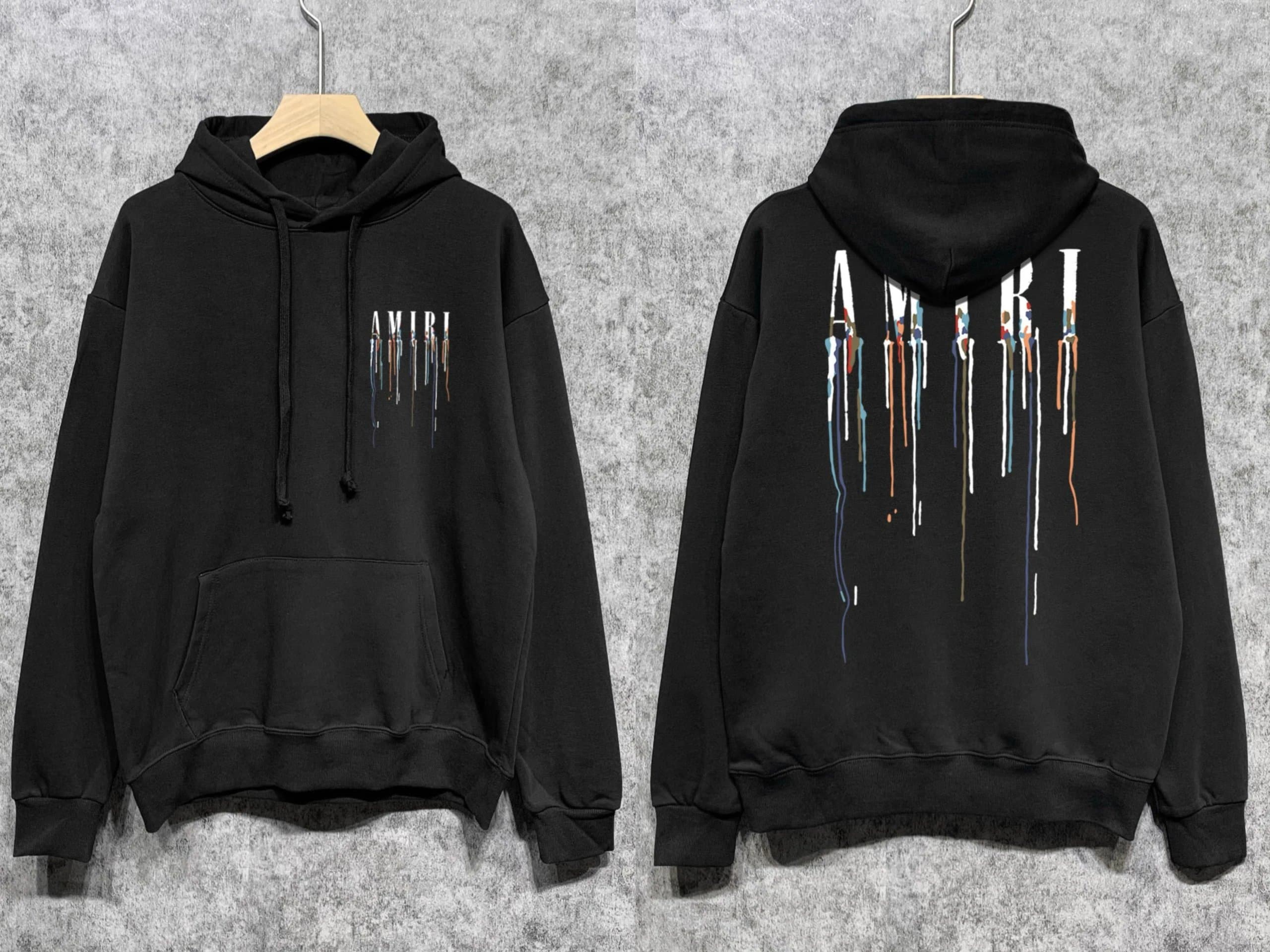 Amiri Hooded Sweatshirt Dripping Logo Print
