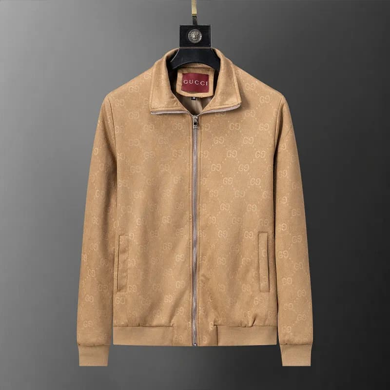 Gucci Zip-Up Jacket GG Monogram Print — 56046 apricot