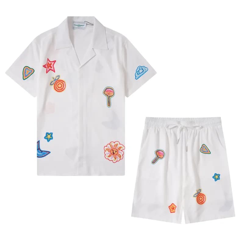 Prada Short-Sleeve Shirt Contrast Trim — 9785 set