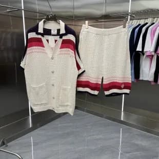 Off-White Knit Polo Dress Multi-Color Zigzag — 255-15