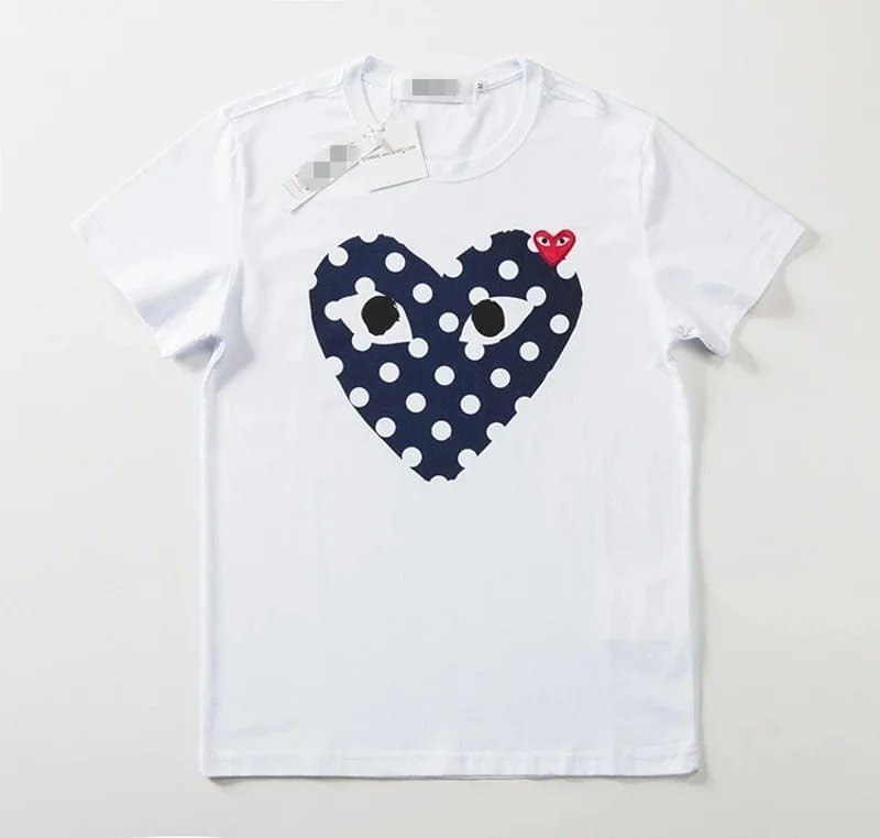 Comme des Garçons Heart Tee Red Heart Splatter — 【CJ 大蓝点小红】 白色