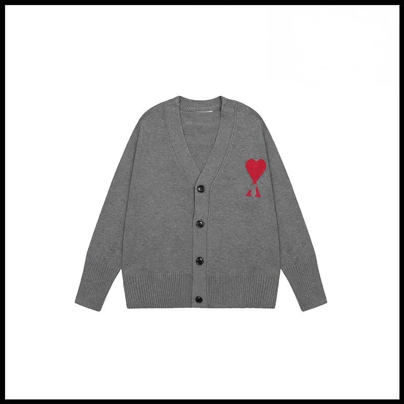 Off-White Cardigan Heart Logo — 深灰红心【2105V领开衫款】
