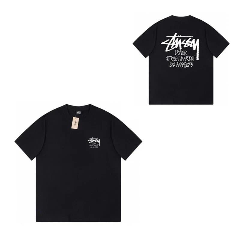 Stüssy Logo Tee Heather Grey — 312黑色
