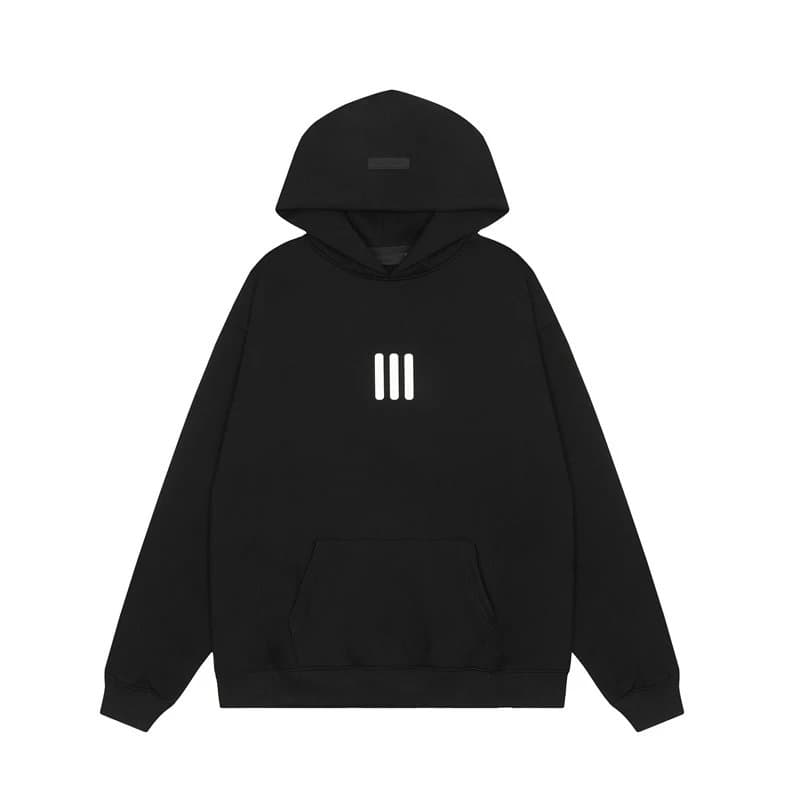 Fear of God Essentials Zip-Up Hoodie Essentials Logo — 2433黑色（硅胶字母）