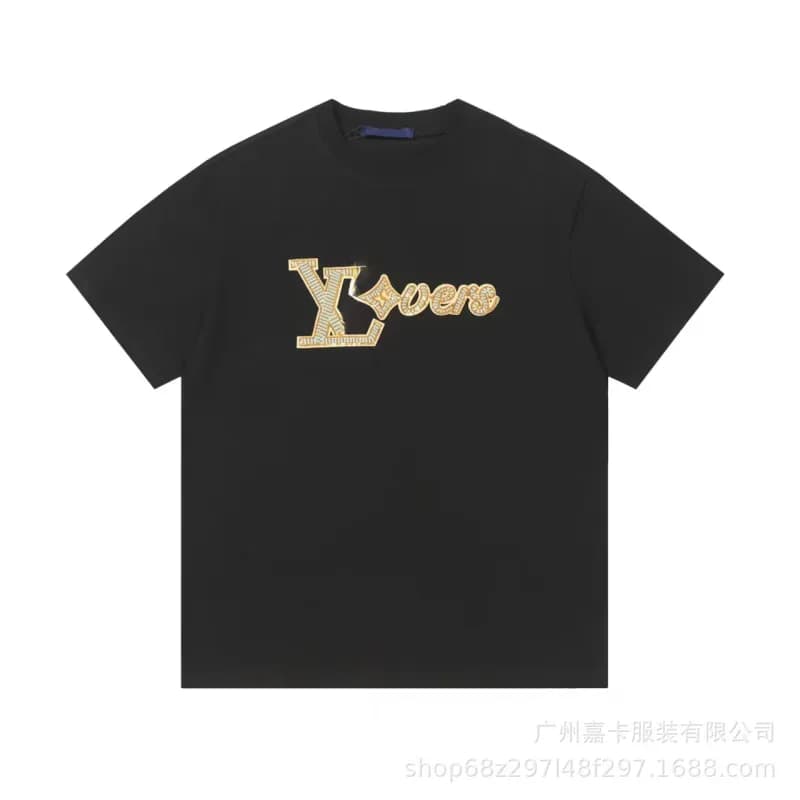 Louis Vuitton LVovers T-Shirt Gold Embellished Logo