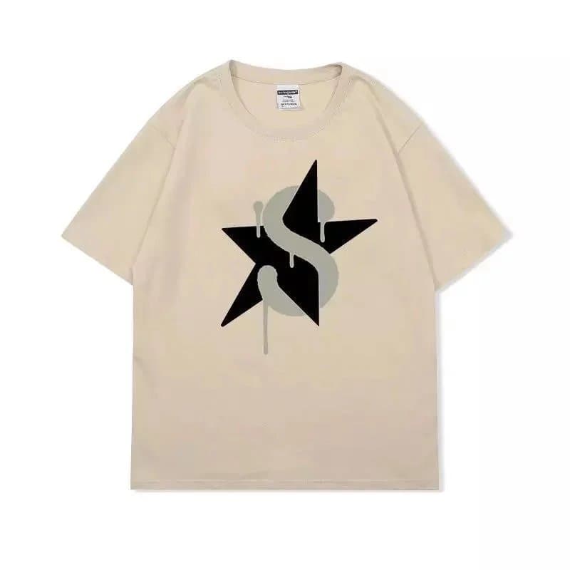 Sp5der Graphic Tee Star S Logo — 19卡其