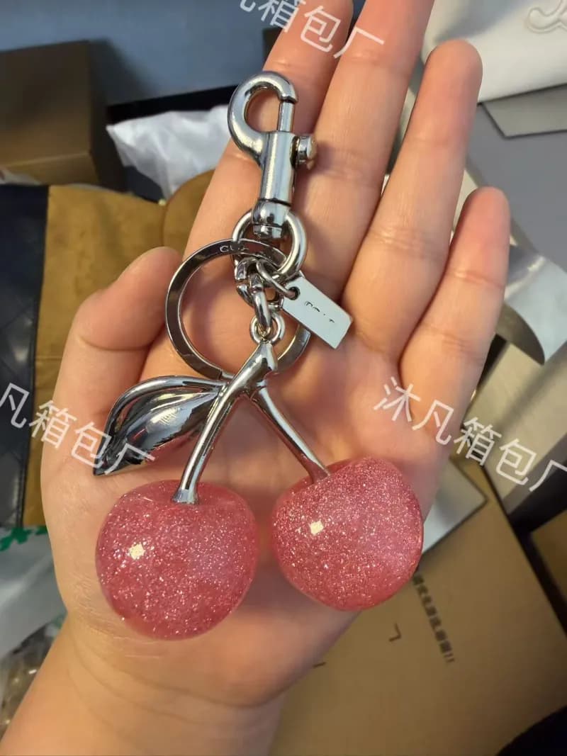 Coach Cherry Keychain Glitter Resin
