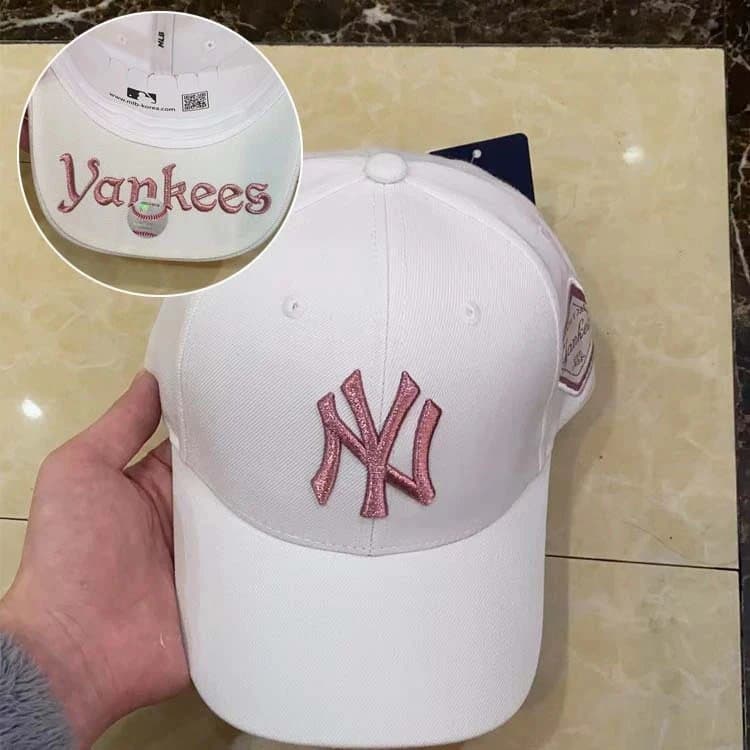MLB Baseball Cap LA Logo — 新款白粉NY
