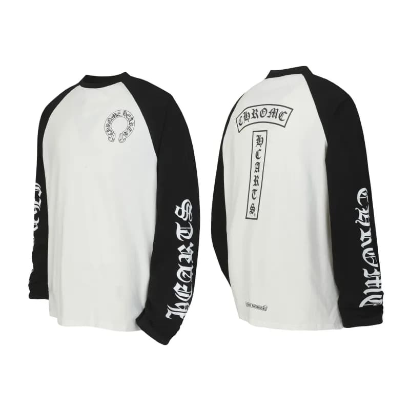 Raglan Long Sleeve Tee Chrome Hearts Logo Print