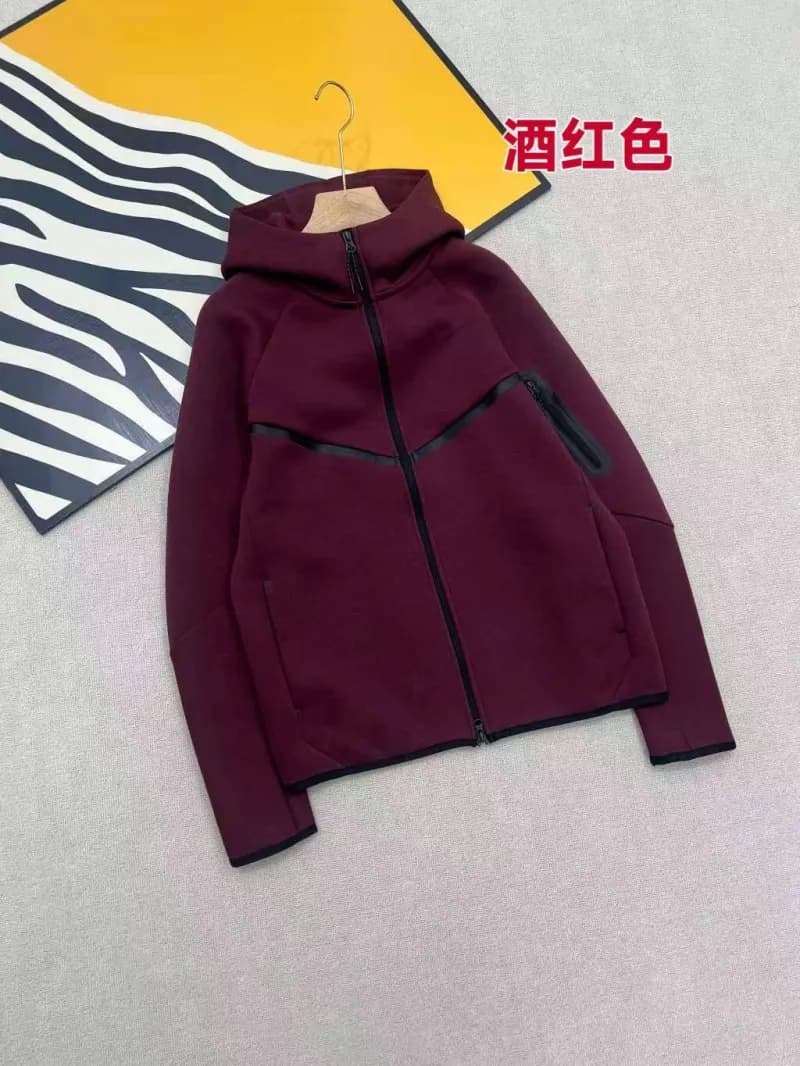 Nike Tech Fleece Hooded Jacket Wine Red