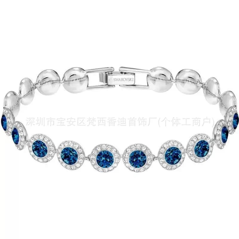 Swarovski Crystal Bracelet Blue Crystal Halo