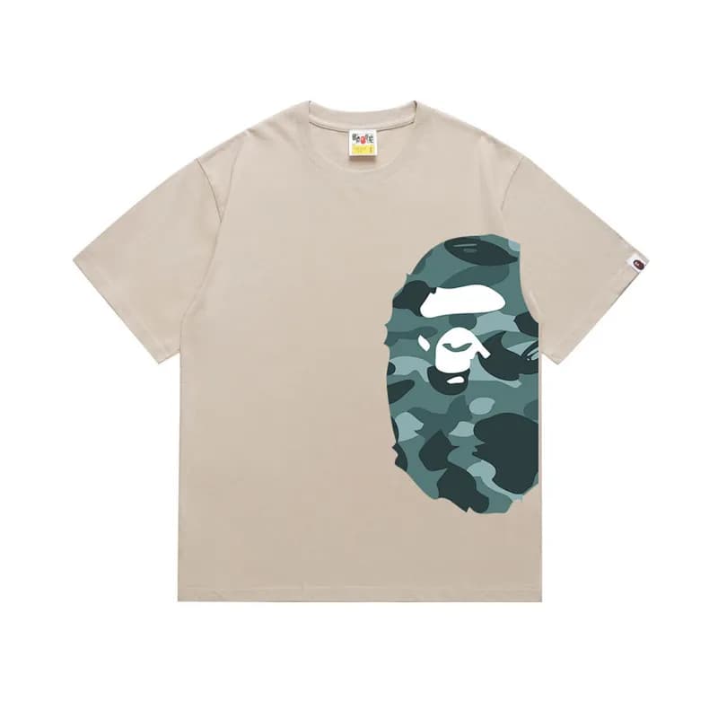 BAPE Ape Head Tee Multi-Color Camo Print — 1329杏色