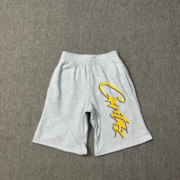 Corteiz Logo Shorts Yellow Script