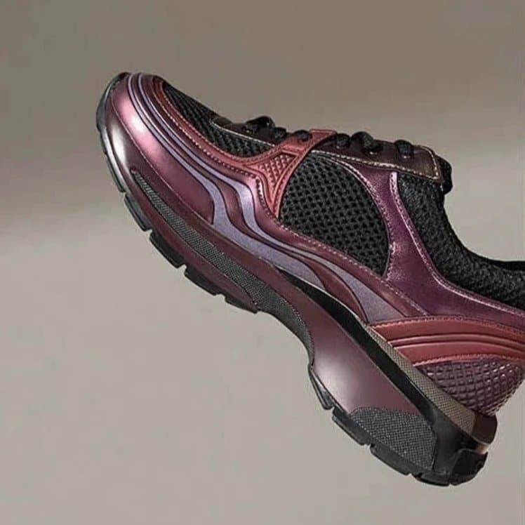 Balenciaga Triple S Silver Mesh — 酒红