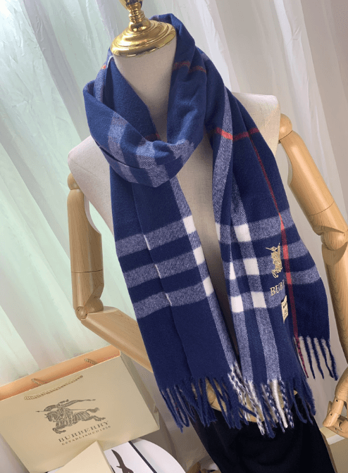 Burberry Classic Check Scarf Navy Tartan
