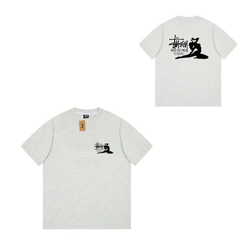 Stüssy Logo Tee Heather Grey — 309灰色